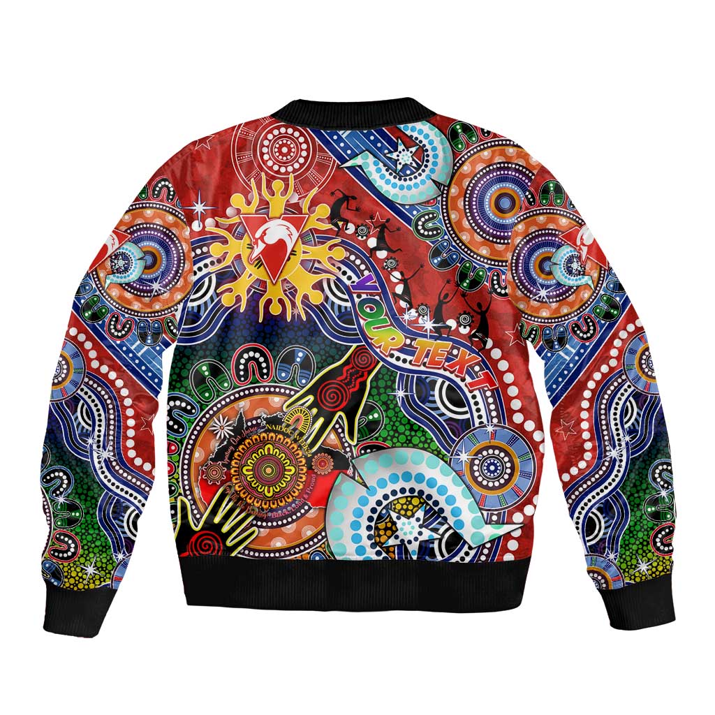 Custom NAIDOC Week 2024 Sydney Swans Sleeve Zip Bomber Jacket Australia Aboriginal Dot Painting