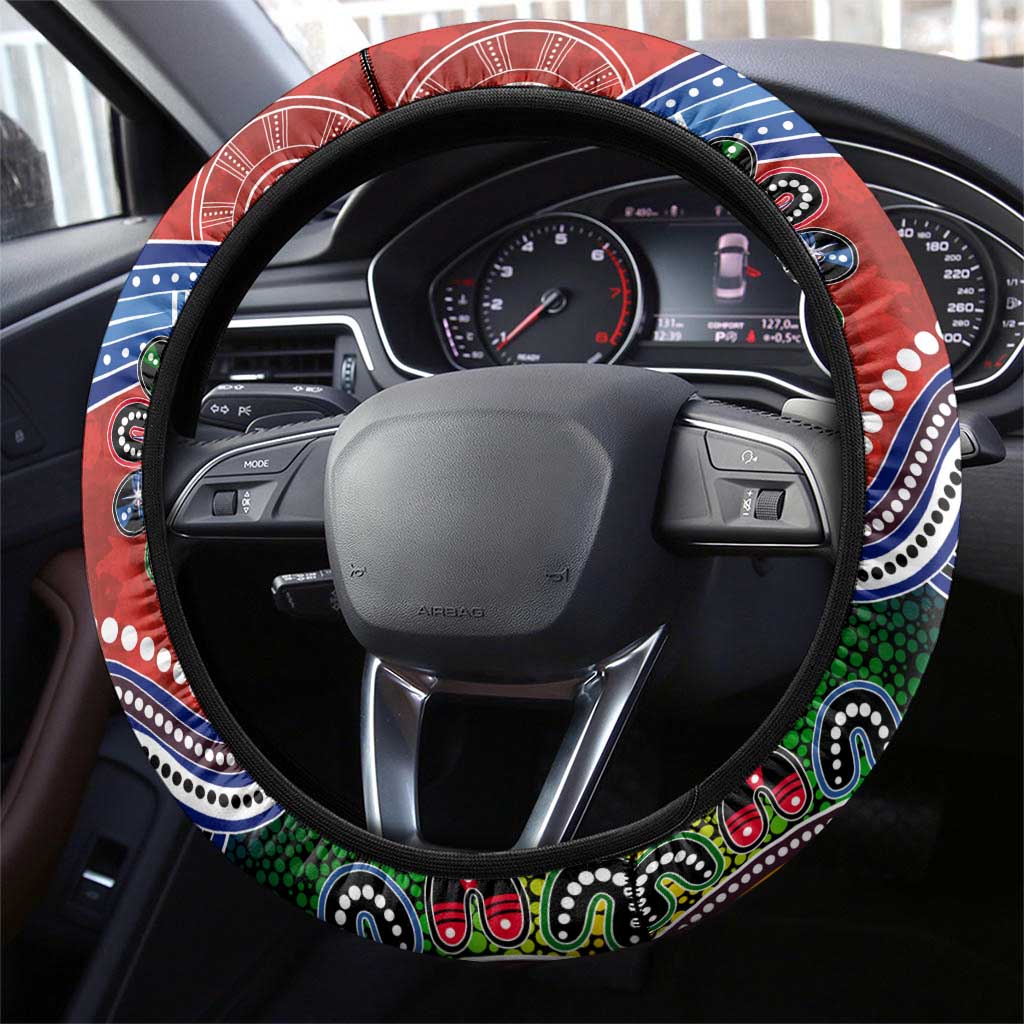 NAIDOC Week 2024 Sydney Swans Steering Wheel Cover Australia Aboriginal Dot Painting