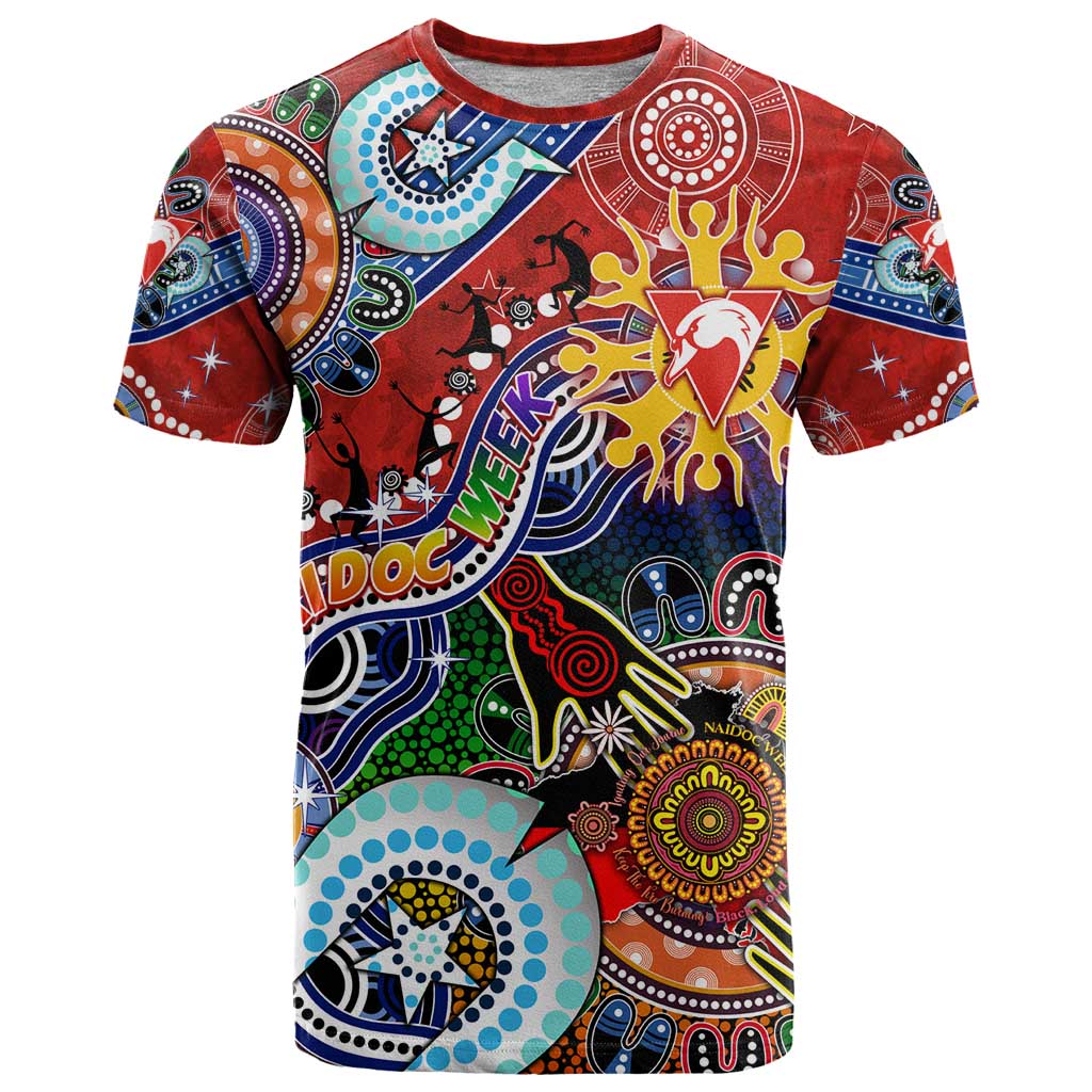 Custom NAIDOC Week 2024 Sydney Swans T Shirt Australia Aboriginal Dot Painting