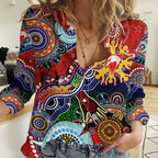 Custom NAIDOC Week 2024 Sydney Swans Women Casual Shirt Australia Aboriginal Dot Painting