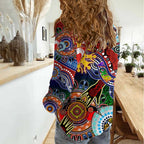 Custom NAIDOC Week 2024 Sydney Swans Women Casual Shirt Australia Aboriginal Dot Painting