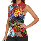 Custom NAIDOC Week 2024 Sydney Swans Women Sleeveless Polo Shirt Australia Aboriginal Dot Painting