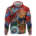 Custom NAIDOC Week 2024 Sydney Swans Zip Hoodie Australia Aboriginal Dot Painting