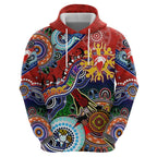 Custom NAIDOC Week 2024 Sydney Swans Zip Hoodie Australia Aboriginal Dot Painting