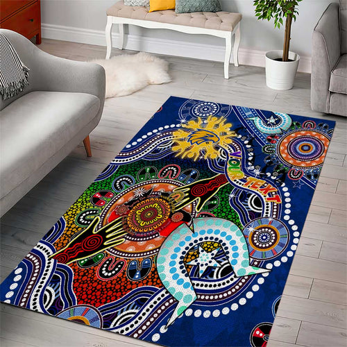 Custom NAIDOC Week 2024 West Coast Eagles Area Rug Australia Aboriginal Dot Painting