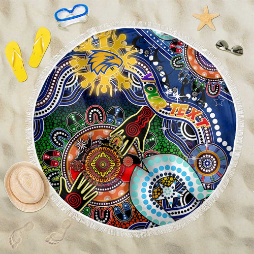 Custom NAIDOC Week 2024 West Coast Eagles Beach Blanket Australia Aboriginal Dot Painting