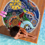 Custom NAIDOC Week 2024 West Coast Eagles Beach Blanket Australia Aboriginal Dot Painting
