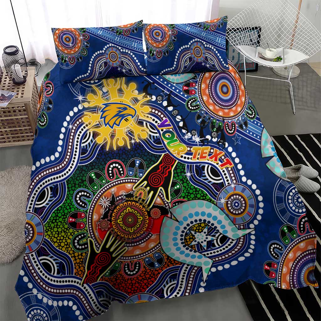 Custom NAIDOC Week 2024 West Coast Eagles Bedding Set Australia Aboriginal Dot Painting