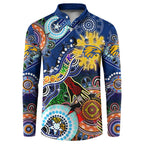 Custom NAIDOC Week 2024 West Coast Eagles Button Sweatshirt Australia Aboriginal Dot Painting