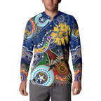 Custom NAIDOC Week 2024 West Coast Eagles Button Sweatshirt Australia Aboriginal Dot Painting