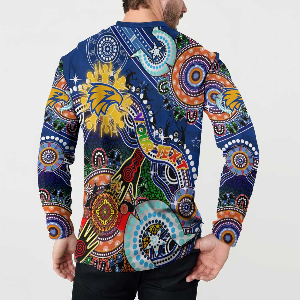 Custom NAIDOC Week 2024 West Coast Eagles Button Sweatshirt Australia Aboriginal Dot Painting