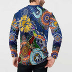 Custom NAIDOC Week 2024 West Coast Eagles Button Sweatshirt Australia Aboriginal Dot Painting