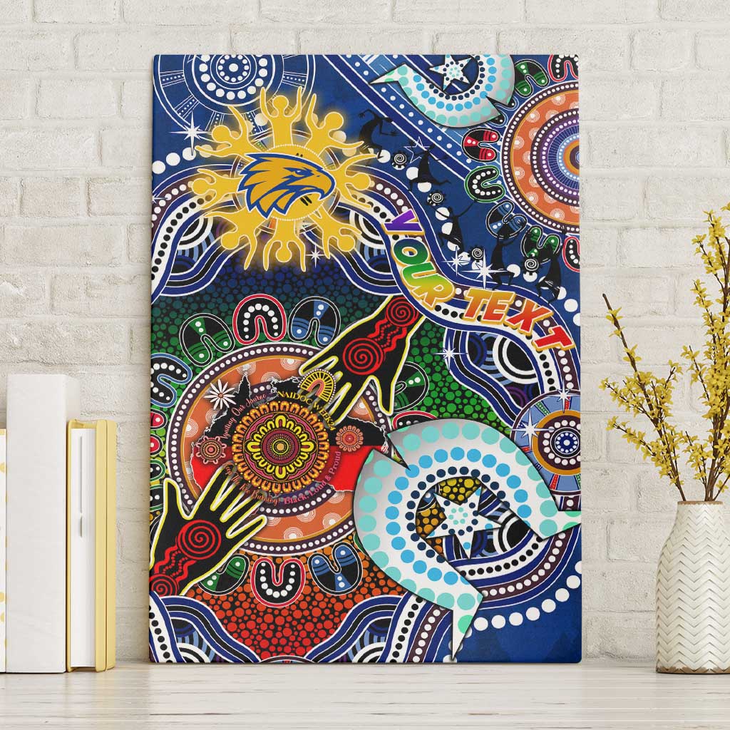 Custom NAIDOC Week 2024 West Coast Eagles Canvas Wall Art Australia Aboriginal Dot Painting