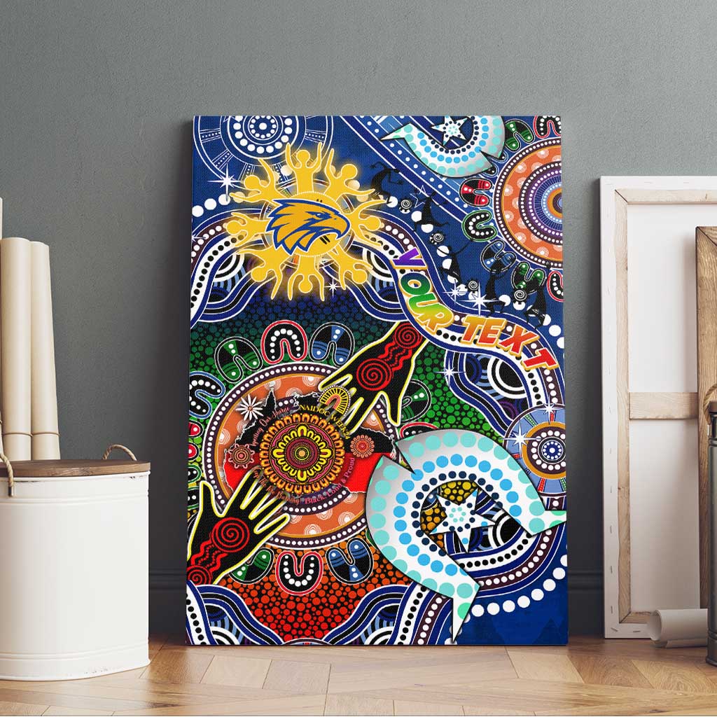 Custom NAIDOC Week 2024 West Coast Eagles Canvas Wall Art Australia Aboriginal Dot Painting