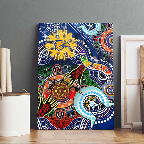 Custom NAIDOC Week 2024 West Coast Eagles Canvas Wall Art Australia Aboriginal Dot Painting