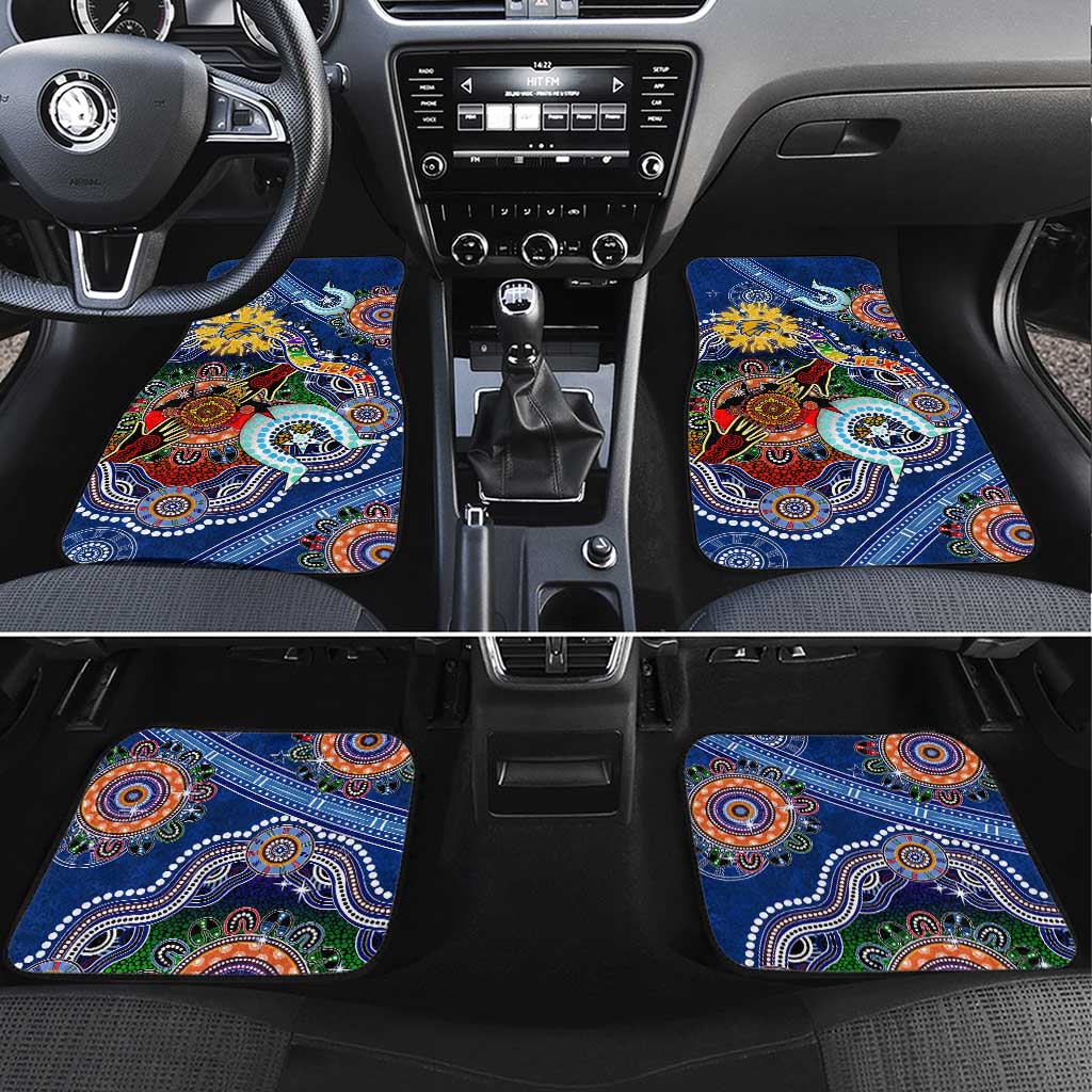 Custom NAIDOC Week 2024 West Coast Eagles Car Mats Australia Aboriginal Dot Painting
