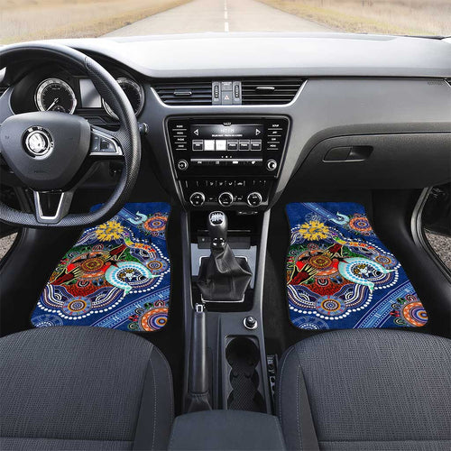 Custom NAIDOC Week 2024 West Coast Eagles Car Mats Australia Aboriginal Dot Painting