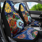 Custom NAIDOC Week 2024 West Coast Eagles Car Seat Cover Australia Aboriginal Dot Painting