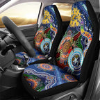 Custom NAIDOC Week 2024 West Coast Eagles Car Seat Cover Australia Aboriginal Dot Painting