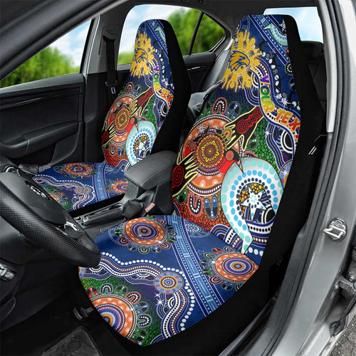 Custom NAIDOC Week 2024 West Coast Eagles Car Seat Cover Australia Aboriginal Dot Painting