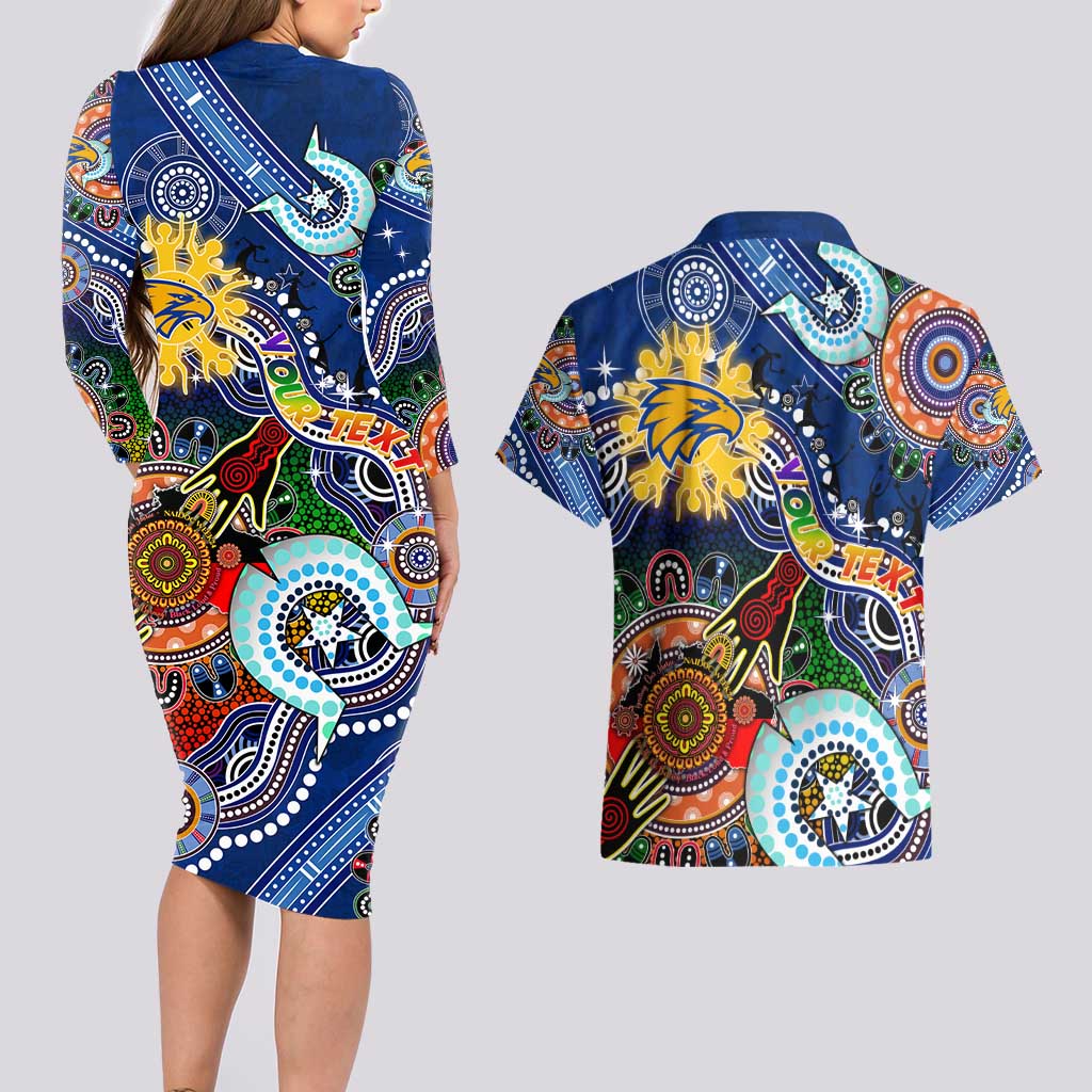 Custom NAIDOC Week 2024 West Coast Eagles Couples Matching Long Sleeve Bodycon Dress and Hawaiian Shirt Australia Aboriginal Dot Painting