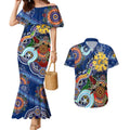 Custom NAIDOC Week 2024 West Coast Eagles Couples Matching Mermaid Dress and Hawaiian Shirt Australia Aboriginal Dot Painting