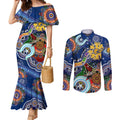 Custom NAIDOC Week 2024 West Coast Eagles Couples Matching Mermaid Dress and Long Sleeve Button Shirt Australia Aboriginal Dot Painting