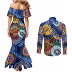 Custom NAIDOC Week 2024 West Coast Eagles Couples Matching Mermaid Dress and Long Sleeve Button Shirt Australia Aboriginal Dot Painting