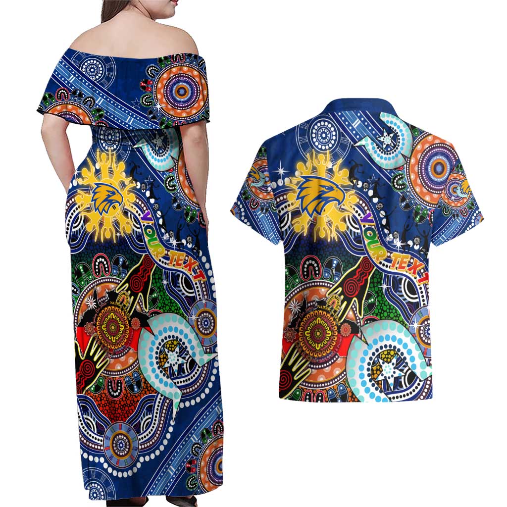 Custom NAIDOC Week 2024 West Coast Eagles Couples Matching Off Shoulder Maxi Dress and Hawaiian Shirt Australia Aboriginal Dot Painting