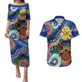 Custom NAIDOC Week 2024 West Coast Eagles Couples Matching Puletasi and Hawaiian Shirt Australia Aboriginal Dot Painting