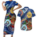 Custom NAIDOC Week 2024 West Coast Eagles Couples Matching Short Sleeve Bodycon Dress and Hawaiian Shirt Australia Aboriginal Dot Painting