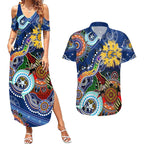 Custom NAIDOC Week 2024 West Coast Eagles Couples Matching Summer Maxi Dress and Hawaiian Shirt Australia Aboriginal Dot Painting