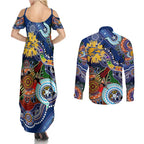 Custom NAIDOC Week 2024 West Coast Eagles Couples Matching Summer Maxi Dress and Long Sleeve Button Shirt Australia Aboriginal Dot Painting
