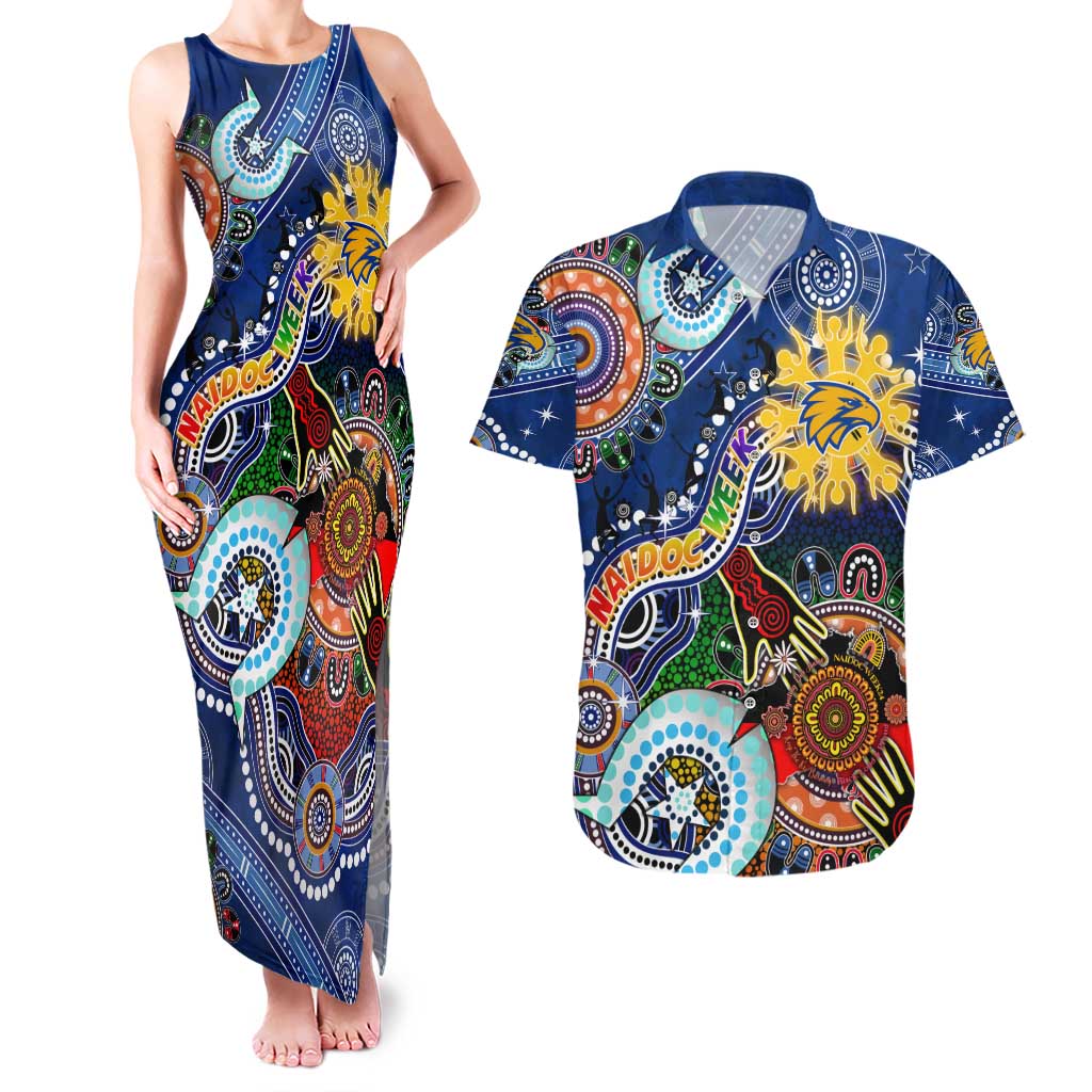 Custom NAIDOC Week 2024 West Coast Eagles Couples Matching Tank Maxi Dress and Hawaiian Shirt Australia Aboriginal Dot Painting