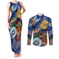 Custom NAIDOC Week 2024 West Coast Eagles Couples Matching Tank Maxi Dress and Long Sleeve Button Shirt Australia Aboriginal Dot Painting
