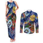 Custom NAIDOC Week 2024 West Coast Eagles Couples Matching Tank Maxi Dress and Long Sleeve Button Shirt Australia Aboriginal Dot Painting