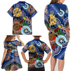 Custom NAIDOC Week 2024 West Coast Eagles Family Matching Long Sleeve Bodycon Dress and Hawaiian Shirt Australia Aboriginal Dot Painting