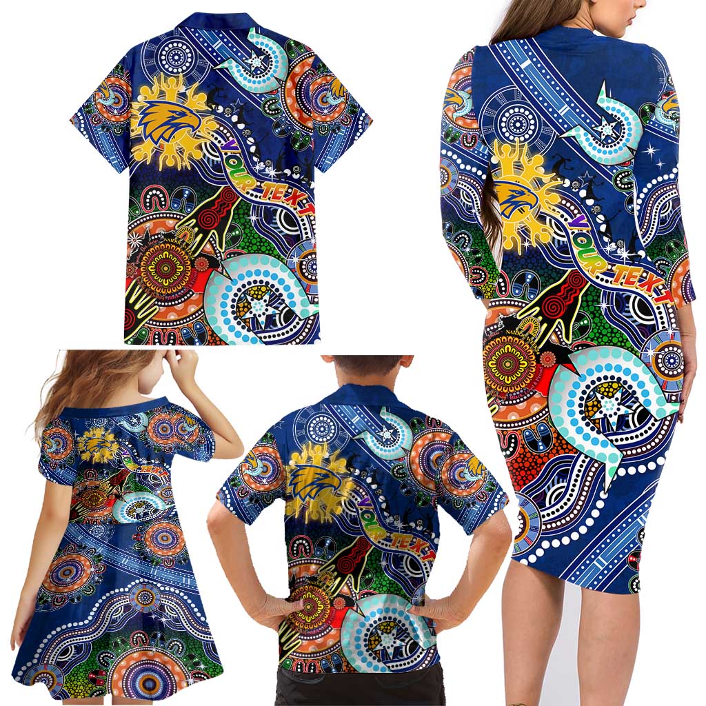 Custom NAIDOC Week 2024 West Coast Eagles Family Matching Long Sleeve Bodycon Dress and Hawaiian Shirt Australia Aboriginal Dot Painting
