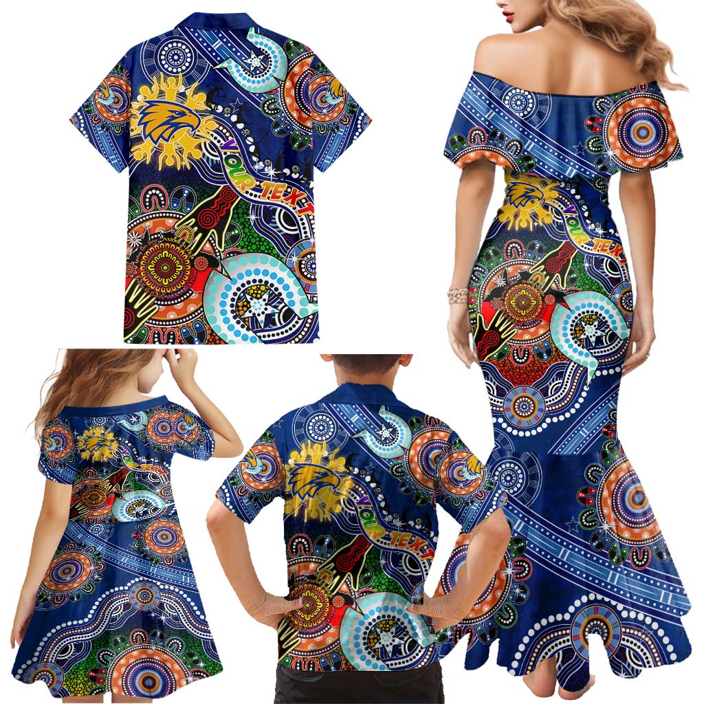 Custom NAIDOC Week 2024 West Coast Eagles Family Matching Mermaid Dress and Hawaiian Shirt Australia Aboriginal Dot Painting