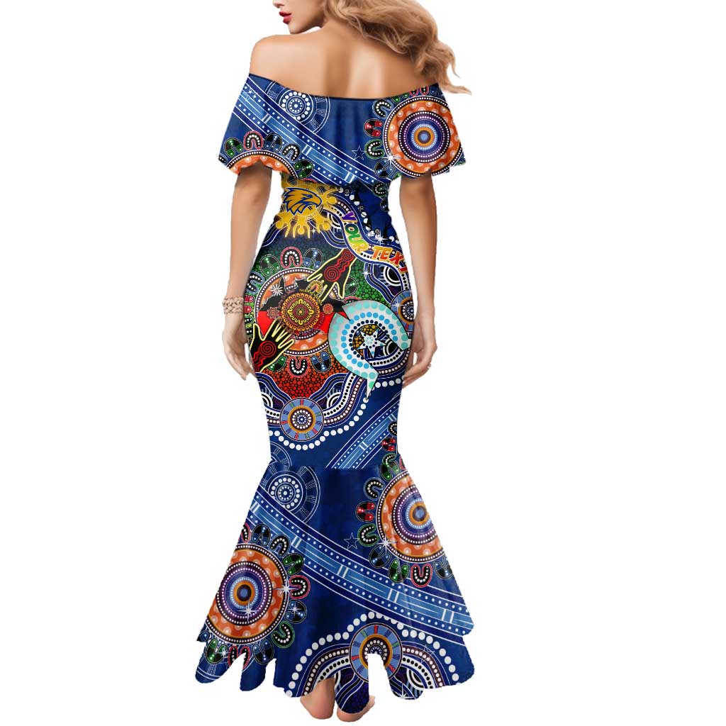 Custom NAIDOC Week 2024 West Coast Eagles Family Matching Mermaid Dress and Hawaiian Shirt Australia Aboriginal Dot Painting