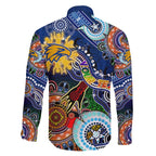 Custom NAIDOC Week 2024 West Coast Eagles Family Matching Off The Shoulder Long Sleeve Dress and Hawaiian Shirt Australia Aboriginal Dot Painting