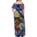 Custom NAIDOC Week 2024 West Coast Eagles Family Matching Off Shoulder Maxi Dress and Hawaiian Shirt Australia Aboriginal Dot Painting