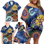 Custom NAIDOC Week 2024 West Coast Eagles Family Matching Off Shoulder Short Dress and Hawaiian Shirt Australia Aboriginal Dot Painting