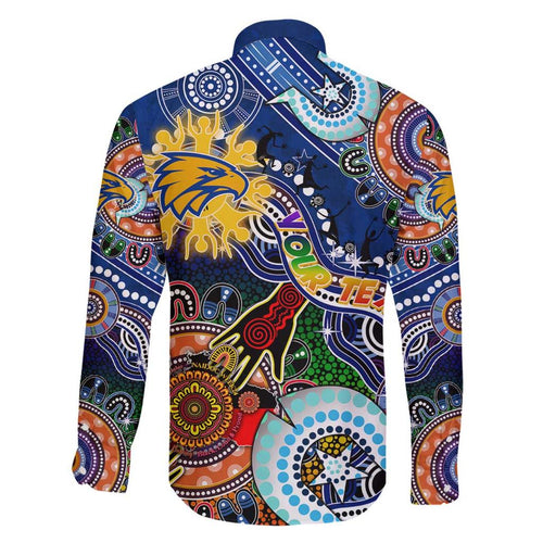 Custom NAIDOC Week 2024 West Coast Eagles Family Matching Off Shoulder Short Dress and Hawaiian Shirt Australia Aboriginal Dot Painting