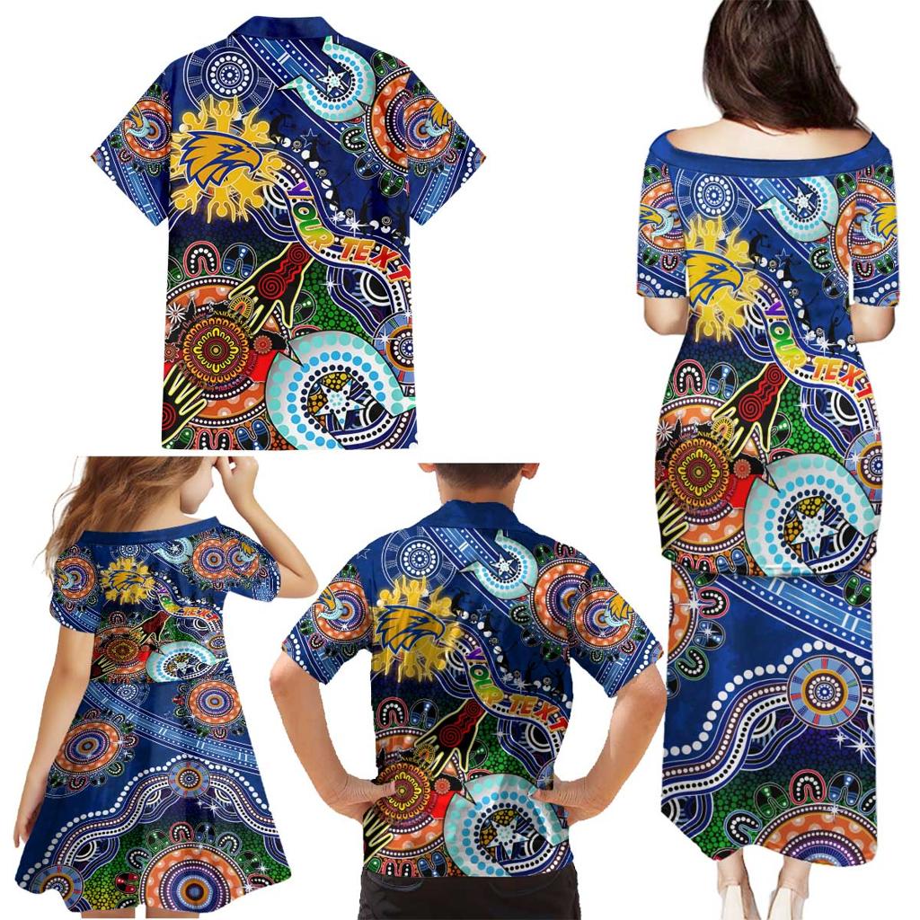 Custom NAIDOC Week 2024 West Coast Eagles Family Matching Puletasi and Hawaiian Shirt Australia Aboriginal Dot Painting