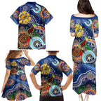 Custom NAIDOC Week 2024 West Coast Eagles Family Matching Puletasi and Hawaiian Shirt Australia Aboriginal Dot Painting