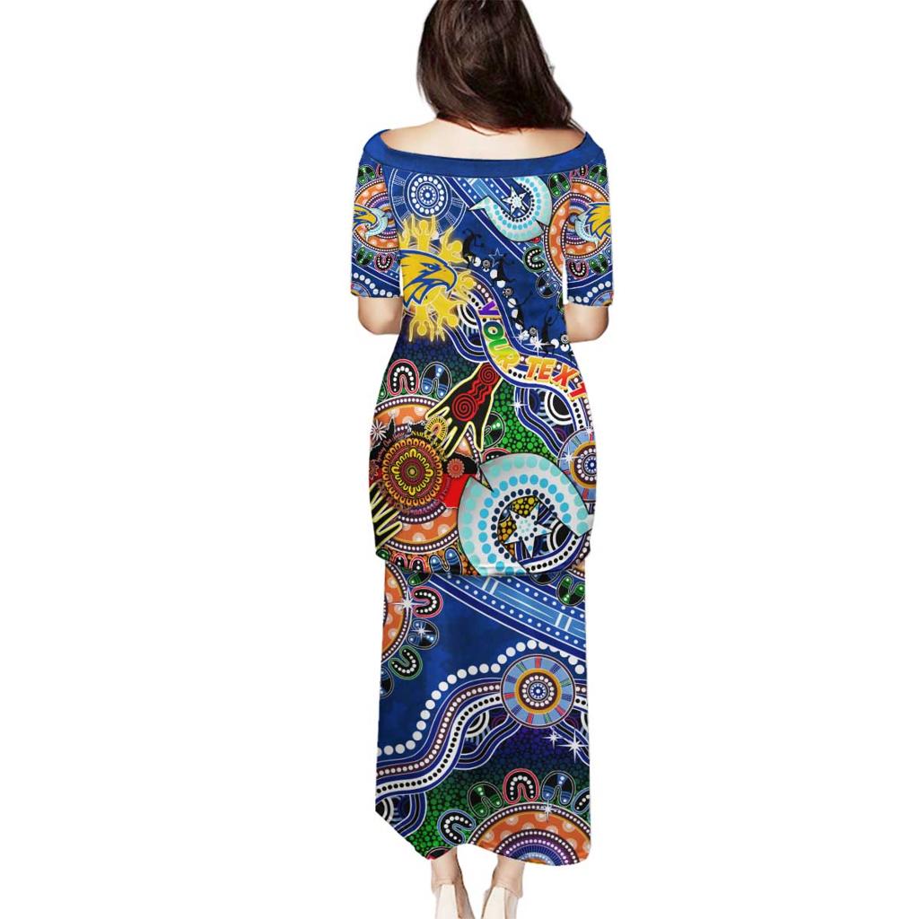 Custom NAIDOC Week 2024 West Coast Eagles Family Matching Puletasi and Hawaiian Shirt Australia Aboriginal Dot Painting