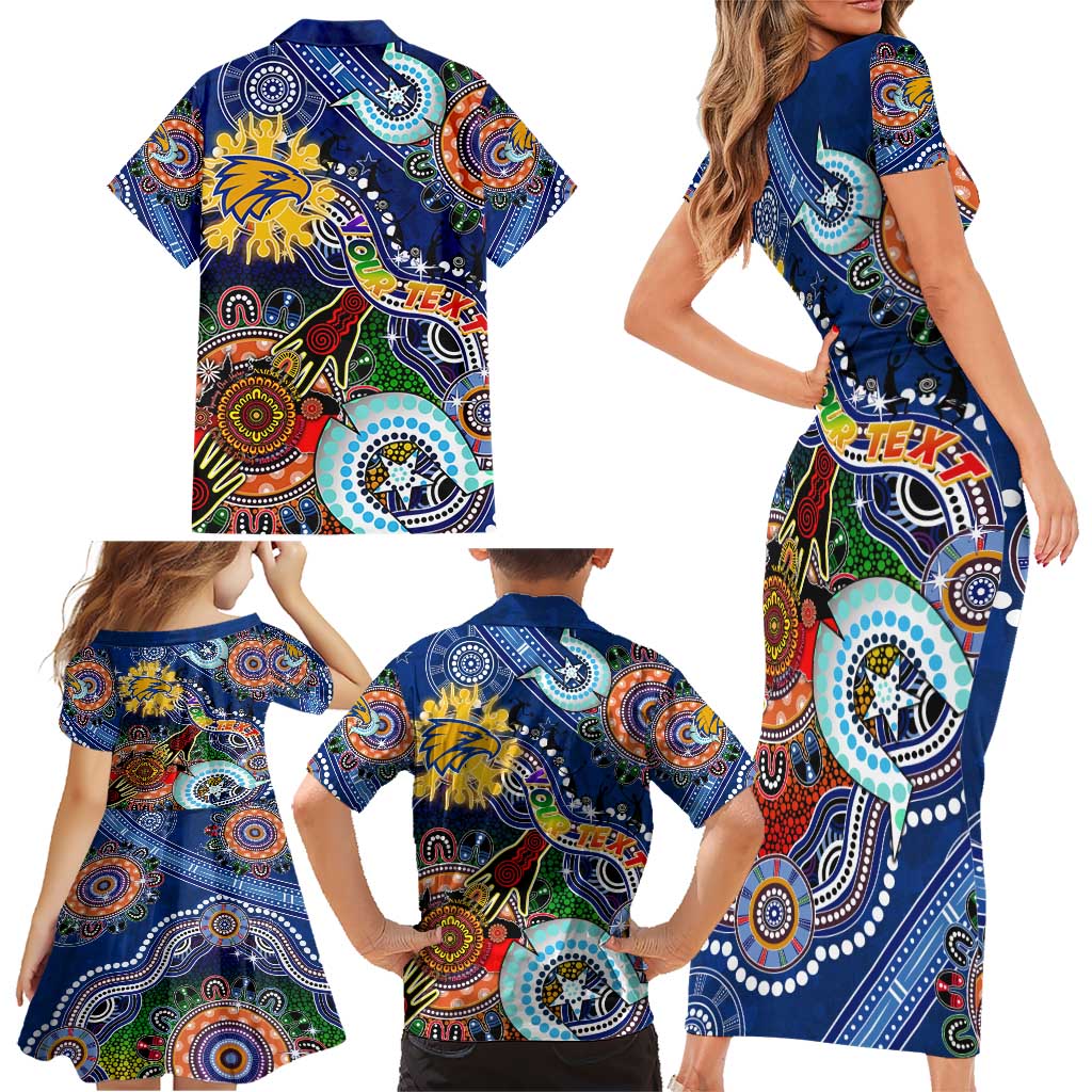 Custom NAIDOC Week 2024 West Coast Eagles Family Matching Short Sleeve Bodycon Dress and Hawaiian Shirt Australia Aboriginal Dot Painting