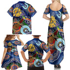 Custom NAIDOC Week 2024 West Coast Eagles Family Matching Summer Maxi Dress and Hawaiian Shirt Australia Aboriginal Dot Painting