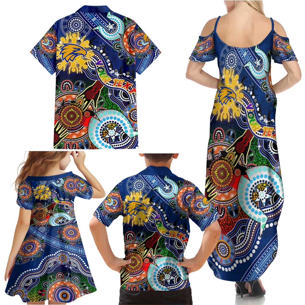 Custom NAIDOC Week 2024 West Coast Eagles Family Matching Summer Maxi Dress and Hawaiian Shirt Australia Aboriginal Dot Painting